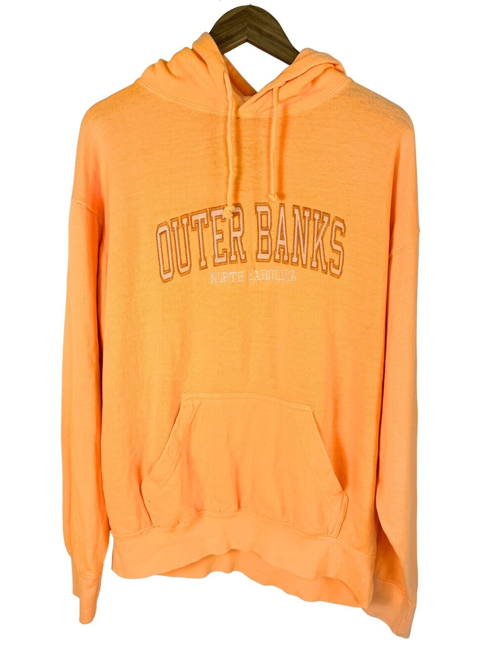 NWT Outer Banks NC Hoodie Apricot Pullover Sweatshirt U.S. Vintage Large